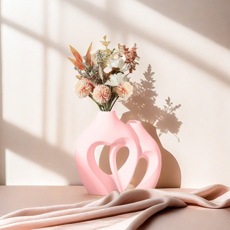 Heart-Shaped Decorative Ceramic Vases Homeandso