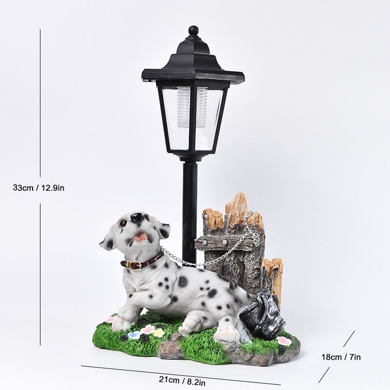 Outdoor Garden Solar Lantern with Stork Figurine Homeandso