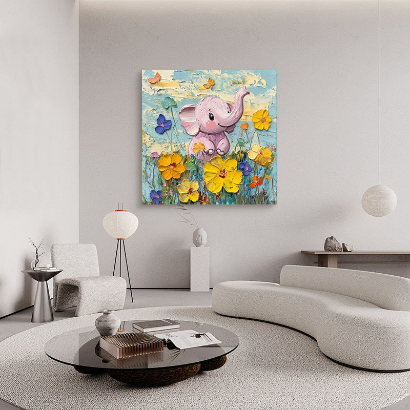 Whimsical Elephant Canvas Artwork Homeandso