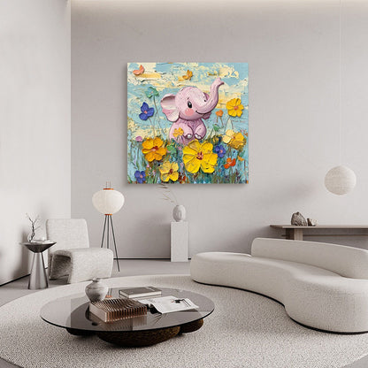 Whimsical Elephant Canvas Artwork Homeandso