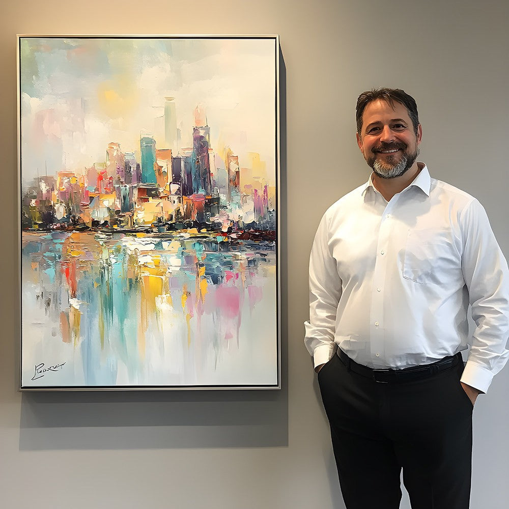 Abstract Cityscape Oil Painting Homeandso