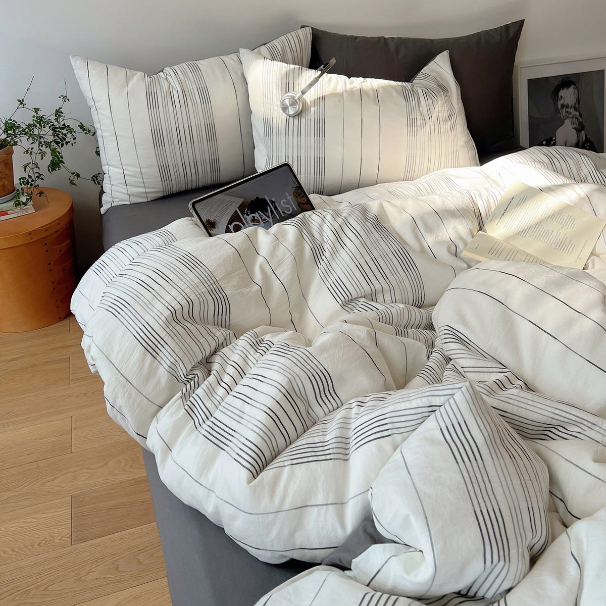 Decorative Soft Striped Duvet Cover Set Homeandso