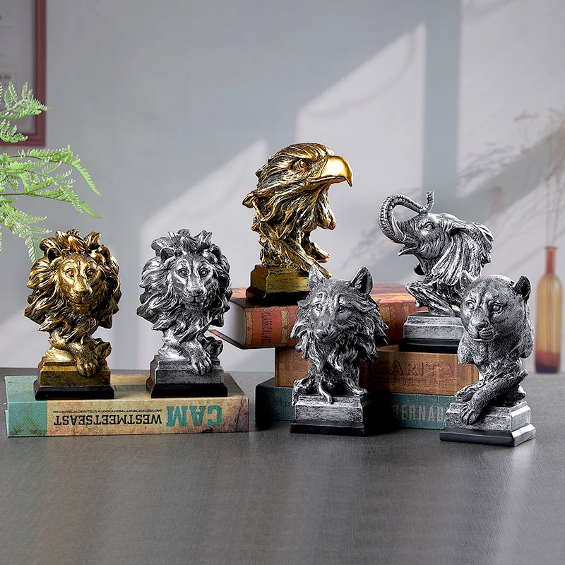 Majestic Lion Head Sculpture Homeandso