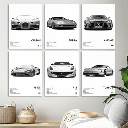 Vintage-Inspired Ford Mustang GT500 Art Print Homeandso