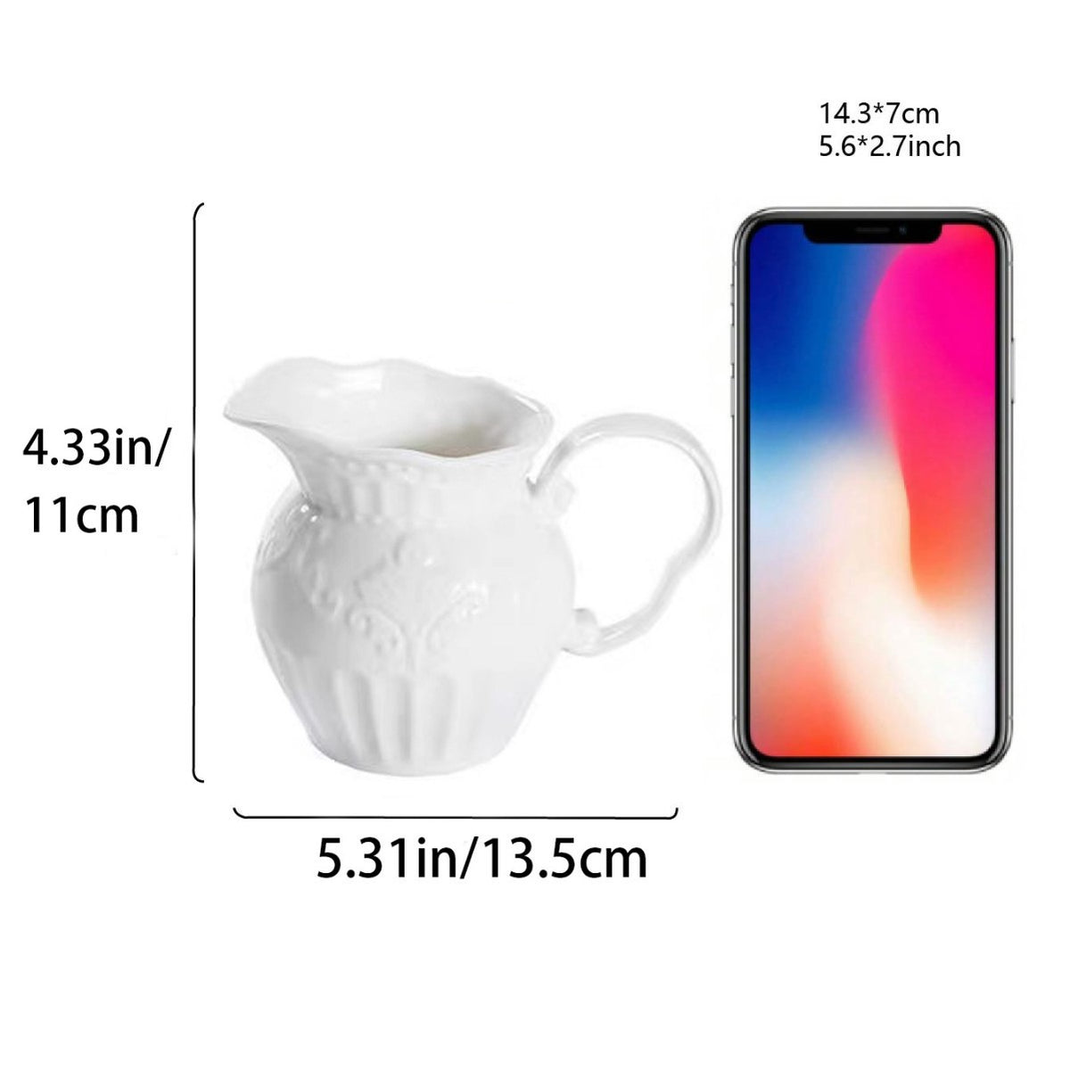 Elegant White Ceramic Pitcher Homeandso