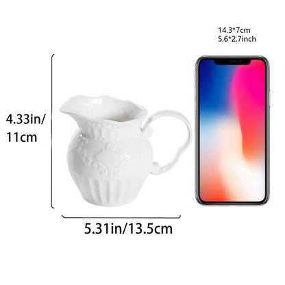 Elegant White Ceramic Pitcher Homeandso