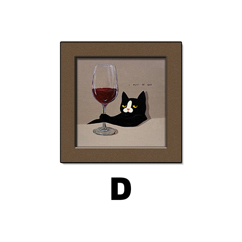 Whimsical Cat-Themed Framed Art Print Homeandso