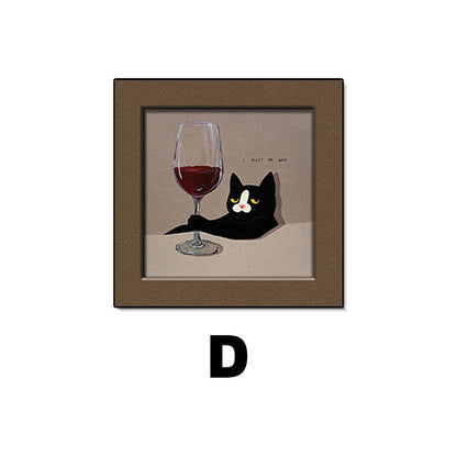 Whimsical Cat-Themed Framed Art Print Homeandso