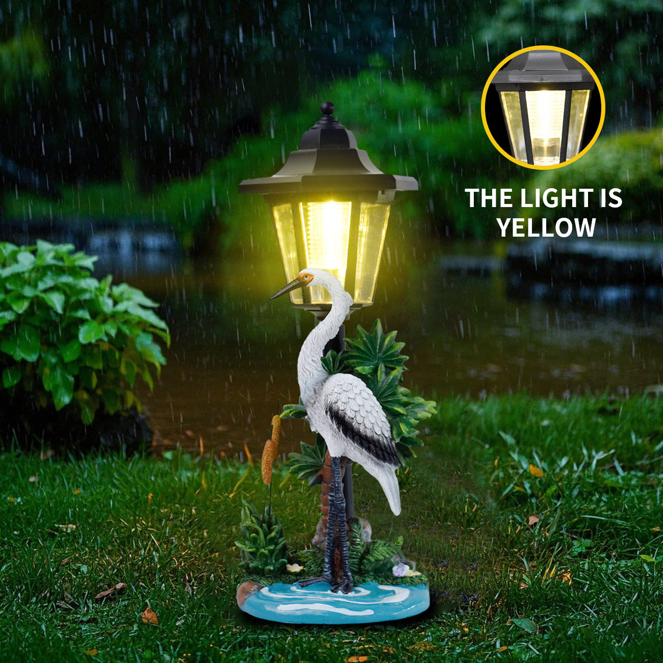 Decorative Crane Solar Lantern Homeandso