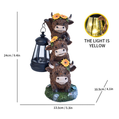 Decorative Highland Cow Solar Lantern Homeandso