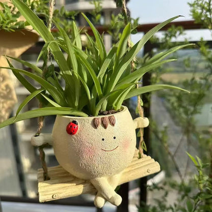 Playful Swinging Planter Holder Homeandso