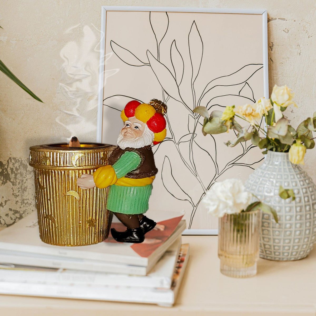 Decorative Trash Can Figurine Homeandso