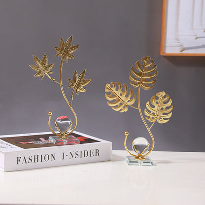 Elegant Gold Ginkgo Leaf Sculpture Homeandso