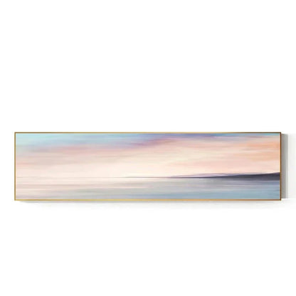 Pastel Blue Pink Purple Abstract Landscape Canvas Wall Art for Bedroom