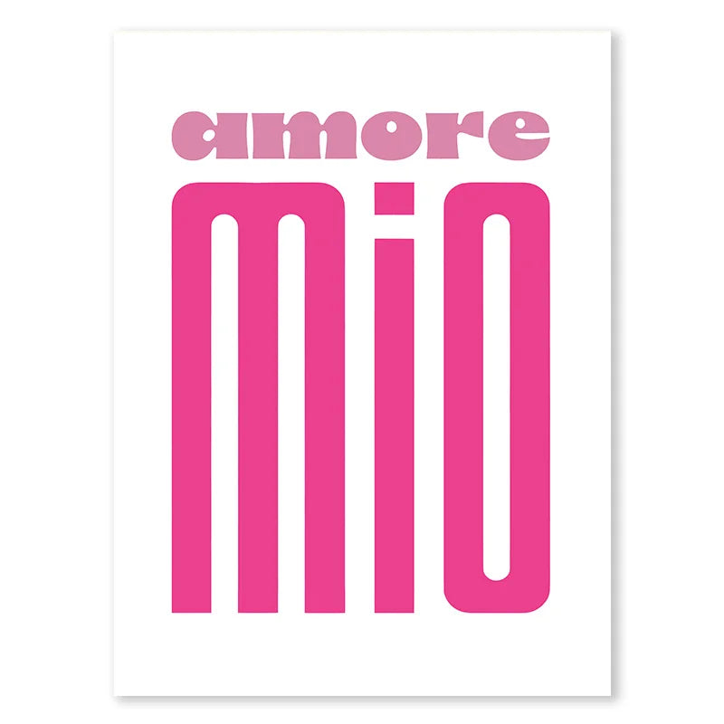 Pink Retro Love Quote Canvas Wall Art for Bedroom & Living Room Decor