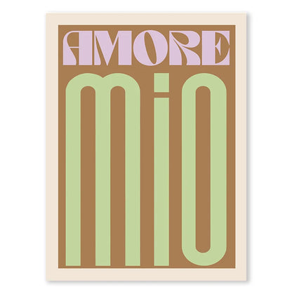 Pink Retro Love Quote Canvas Wall Art for Bedroom & Living Room Decor