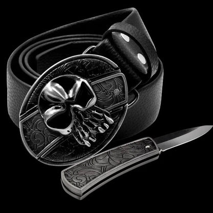 Men's Leather Punk Belt | Vintage Metal Buckle Designs