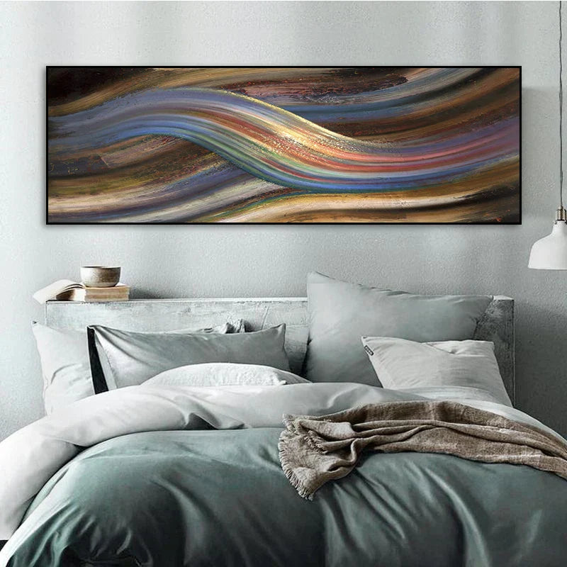 Rainbow Abstract Canvas Print - Modern Wall Art for Bedroom & Living