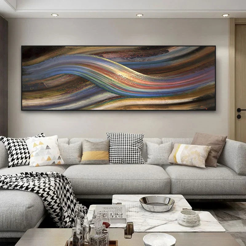 Rainbow Abstract Canvas Print - Modern Wall Art for Bedroom & Living