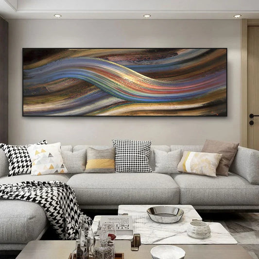 Rainbow Abstract Canvas Print - Modern Wall Art for Bedroom & Living