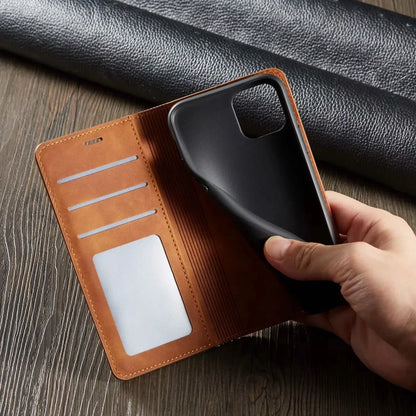 iPhone Leather Wallet Case | Magnetic Card Holder Function | Multiple Colors