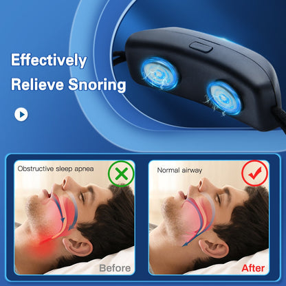 Intelligent anti-snoring device with muscle stimulation