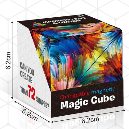 Magnetic Shape-Shifting Cube | Transforming Puzzle Toy | Multicolor