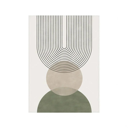 Sage Green Beige Minimalist Abstract Botanical Canvas Wall Art Prints