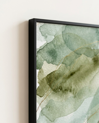 Sage Mist - Sage & Olive Watercolour Framed Print