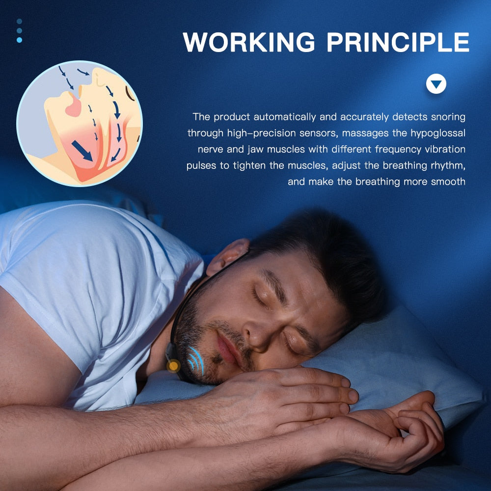Intelligent anti-snoring device with muscle stimulation