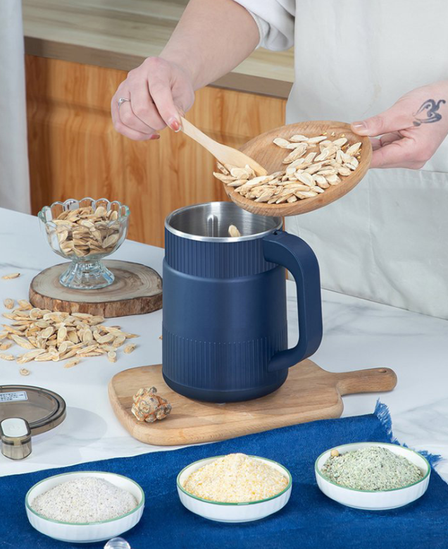 Electric Grain Mill – Mill for Grains, Seeds, Spices & Coffee (Blue / White)