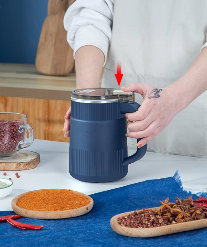 Electric Grain Mill – Mill for Grains, Seeds, Spices & Coffee (Blue / White)