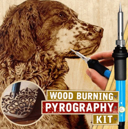 Pyrography Set – Soldering iron with 28 soldering tips & stencils