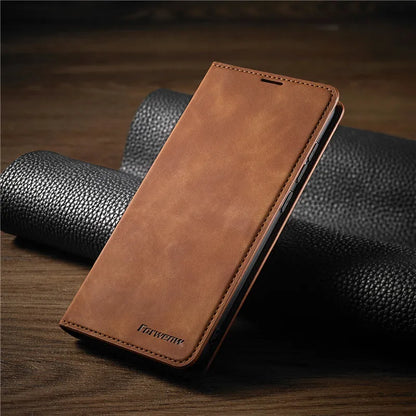 iPhone Leather Wallet Case | Magnetic Card Holder Function | Multiple Colors