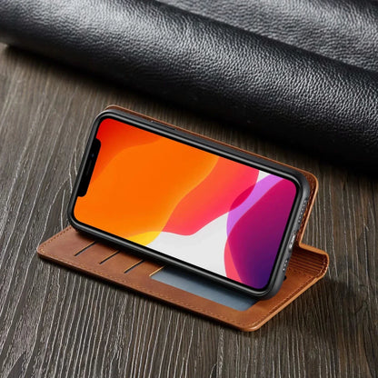 iPhone Leather Wallet Case | Magnetic Card Holder Function | Multiple Colors