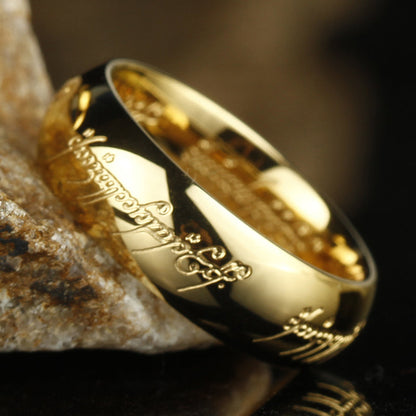 Light ring with Elbenschrift – Gold or Silver, glow in the dark