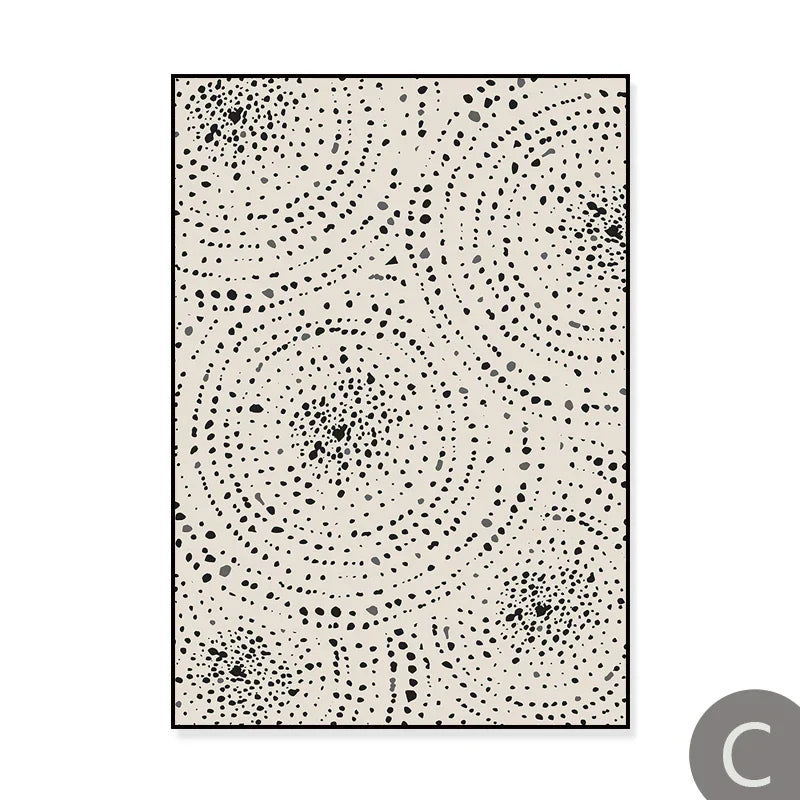 Sun Sea Circles Minimalist Line Art Canvas Prints for Modern Decor