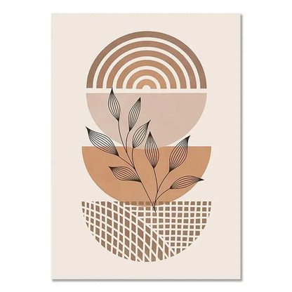 Terracotta Sun Minimalist Abstract Wall Art Canvas Print for Home