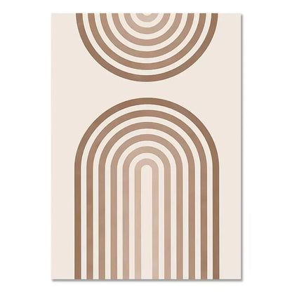 Terracotta Sun Minimalist Abstract Wall Art Canvas Print for Home