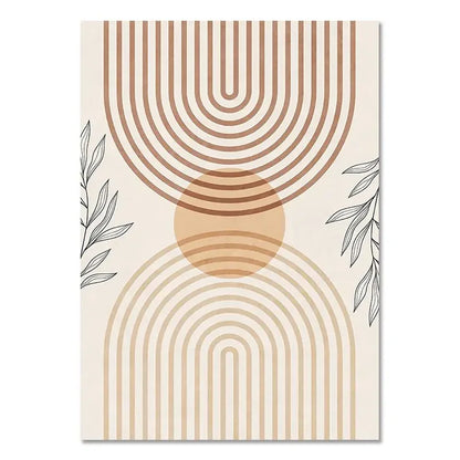 Terracotta Sun Minimalist Abstract Wall Art Canvas Print for Home