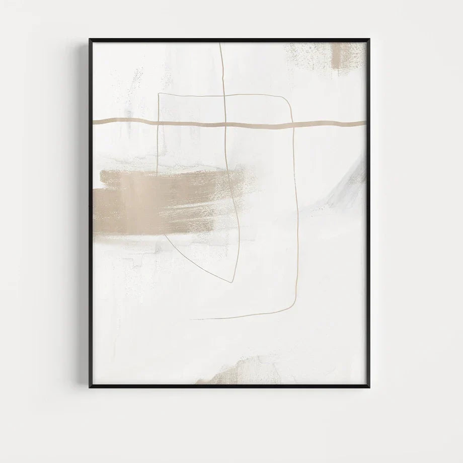Absolute Minimal Beige White Abstract Wall Art Fine Art Canvas Prints Simple Artworks For Modern Apartment Living Room Art For Contemporary Decor | Home&so-Homeandso