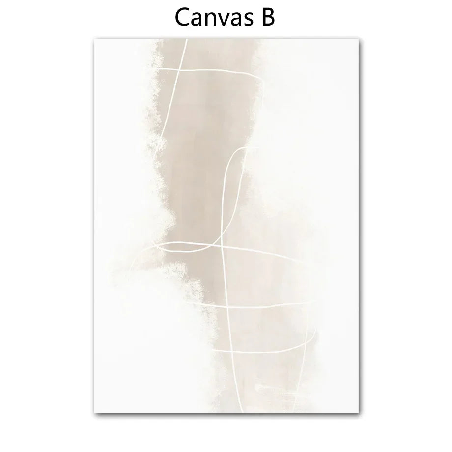 Absolute Minimal Beige White Abstract Wall Art Fine Art Canvas Prints Simple Artworks For Modern Apartment Living Room Art For Contemporary Decor | Home&so-Homeandso
