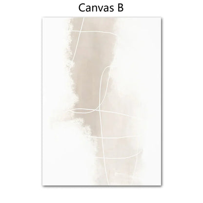 Absolute Minimal Beige White Abstract Wall Art Fine Art Canvas Prints Simple Artworks For Modern Apartment Living Room Art For Contemporary Decor | Home&so-Homeandso