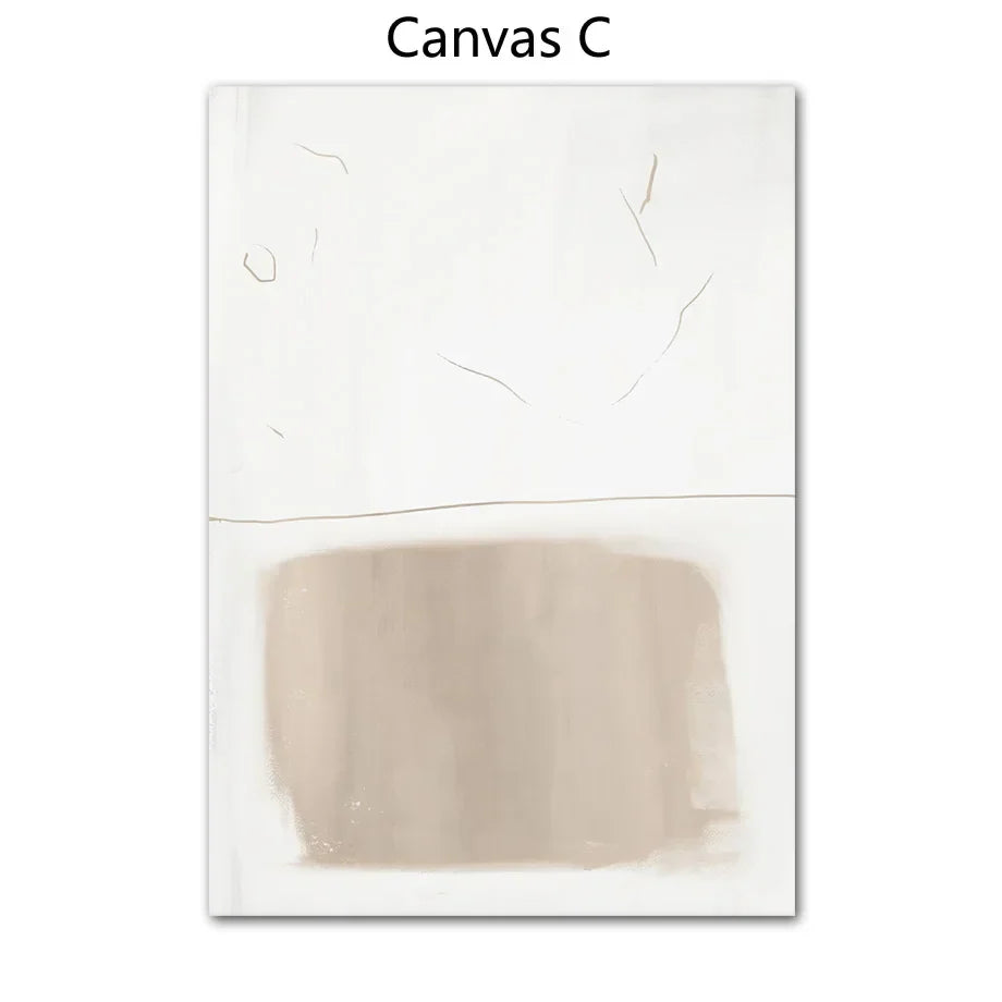 Absolute Minimal Beige White Abstract Wall Art Fine Art Canvas Prints Simple Artworks For Modern Apartment Living Room Art For Contemporary Decor | Home&so-Homeandso