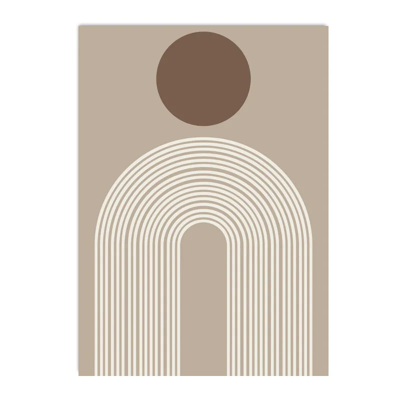 Abstract Beige Brown Minimalist Geometric Wall Art Fine Art Canvas Prints Pictures For Modern Living Room Dining Room Art For Contemporary Home Decor | Home&so-Homeandso