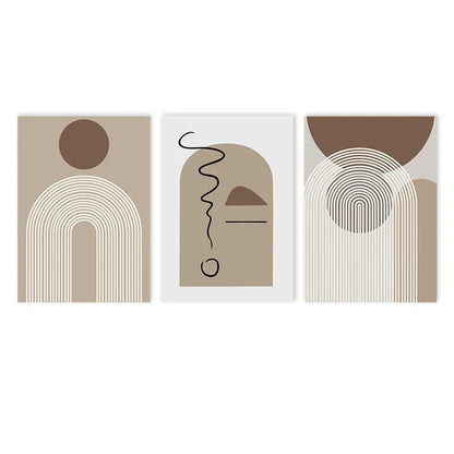 Abstract Beige Brown Minimalist Geometric Wall Art Fine Art Canvas Prints Pictures For Modern Living Room Dining Room Art For Contemporary Home Decor | Home&so-Homeandso