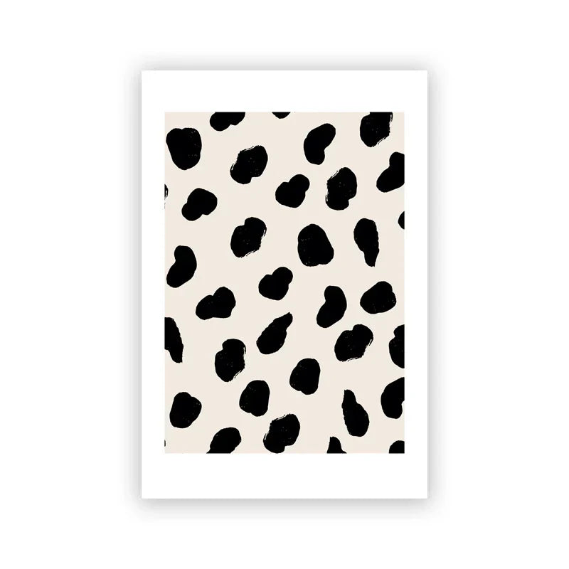 Abstract Minimalist Scandinavian Dot Art Wall Art Fine Art Canvas Prints Shades Of Beige Black Brown Neutral Color Pictures For Modern Living Room Home Decor | Home&so-Homeandso