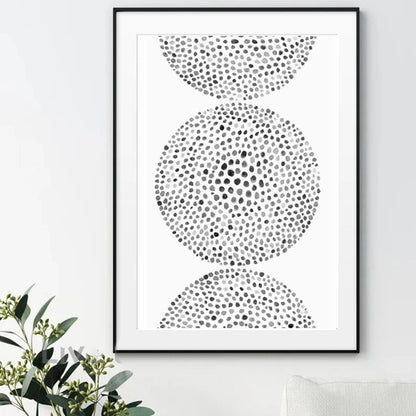 Abstract Minimalist Scandinavian Dot Art Wall Art Fine Art Canvas Prints Shades Of Beige Black Brown Neutral Color Pictures For Modern Living Room Home Decor | Home&so-Homeandso
