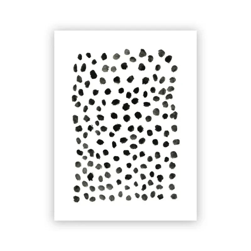 Abstract Minimalist Scandinavian Dot Art Wall Art Fine Art Canvas Prints Shades Of Beige Black Brown Neutral Color Pictures For Modern Living Room Home Decor | Home&so-Homeandso