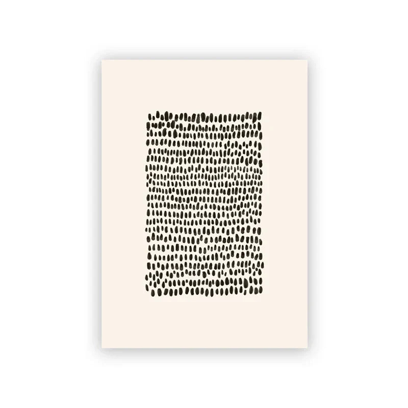 Abstract Minimalist Scandinavian Dot Art Wall Art Fine Art Canvas Prints Shades Of Beige Black Brown Neutral Color Pictures For Modern Living Room Home Decor | Home&so-Homeandso
